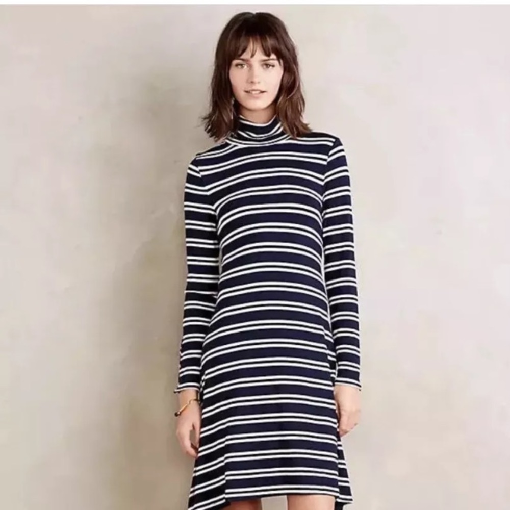 Maeve blue and white Jersey dress Medium petite